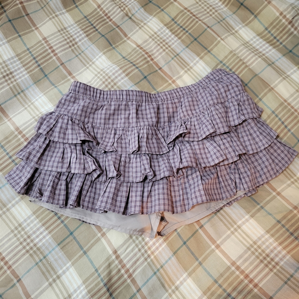 Plaid Ruffle Skort